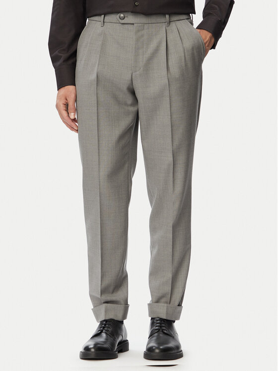 BOSS Spodnie garniturowe H-Perin-263 50567532 Szary Tapered Fit