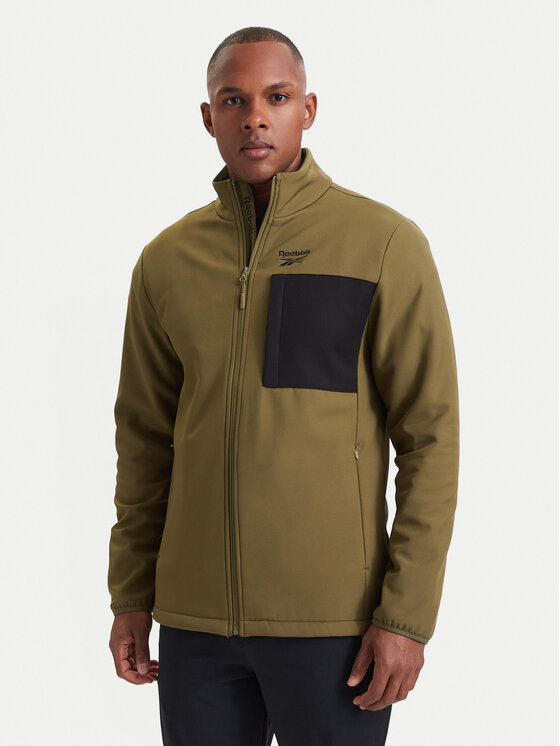 Reebok Kurtka softshell RCC00096 Zielony ciemny Regular Fit