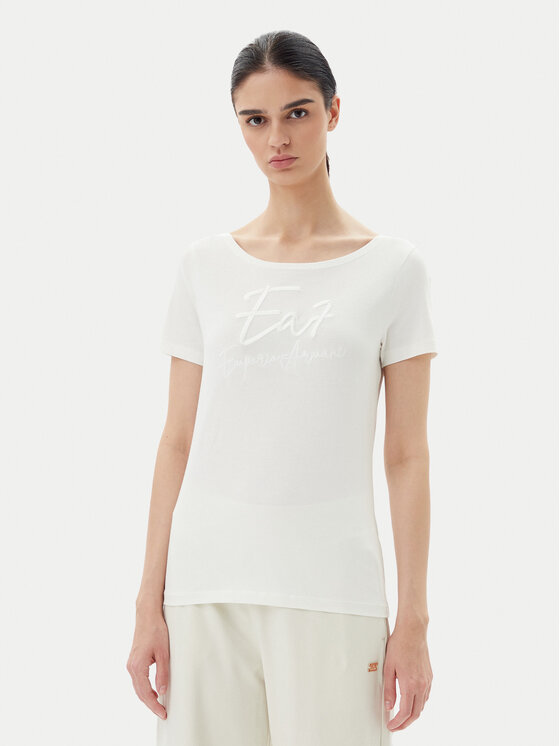 EA7 Emporio Armani T-Shirt 7W000184 AF10373 U0005 Écru Regular Fit
