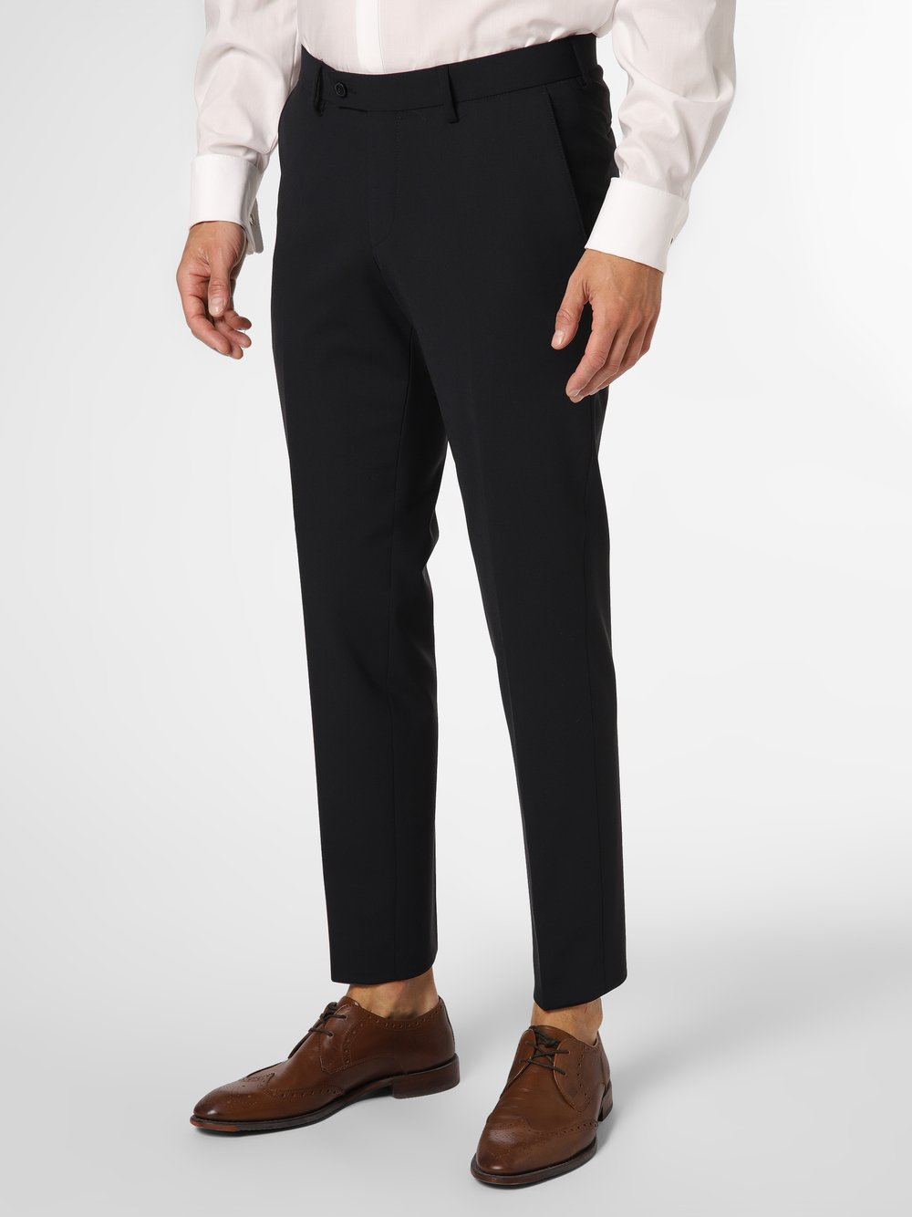 Finshley & Harding London Męskie spodnie od garnituru modułowego Mężczyźni Slim Fit niebieski, 24