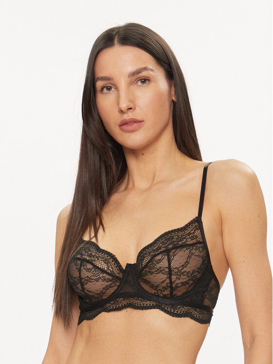 Hunkemöller Biustonosz z fiszbiną Isabelle 184821 Czarny