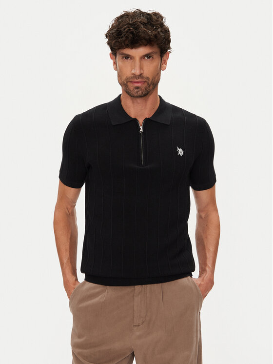 U.S. Polo Assn. Polo MUP3369 Czarny Slim Fit