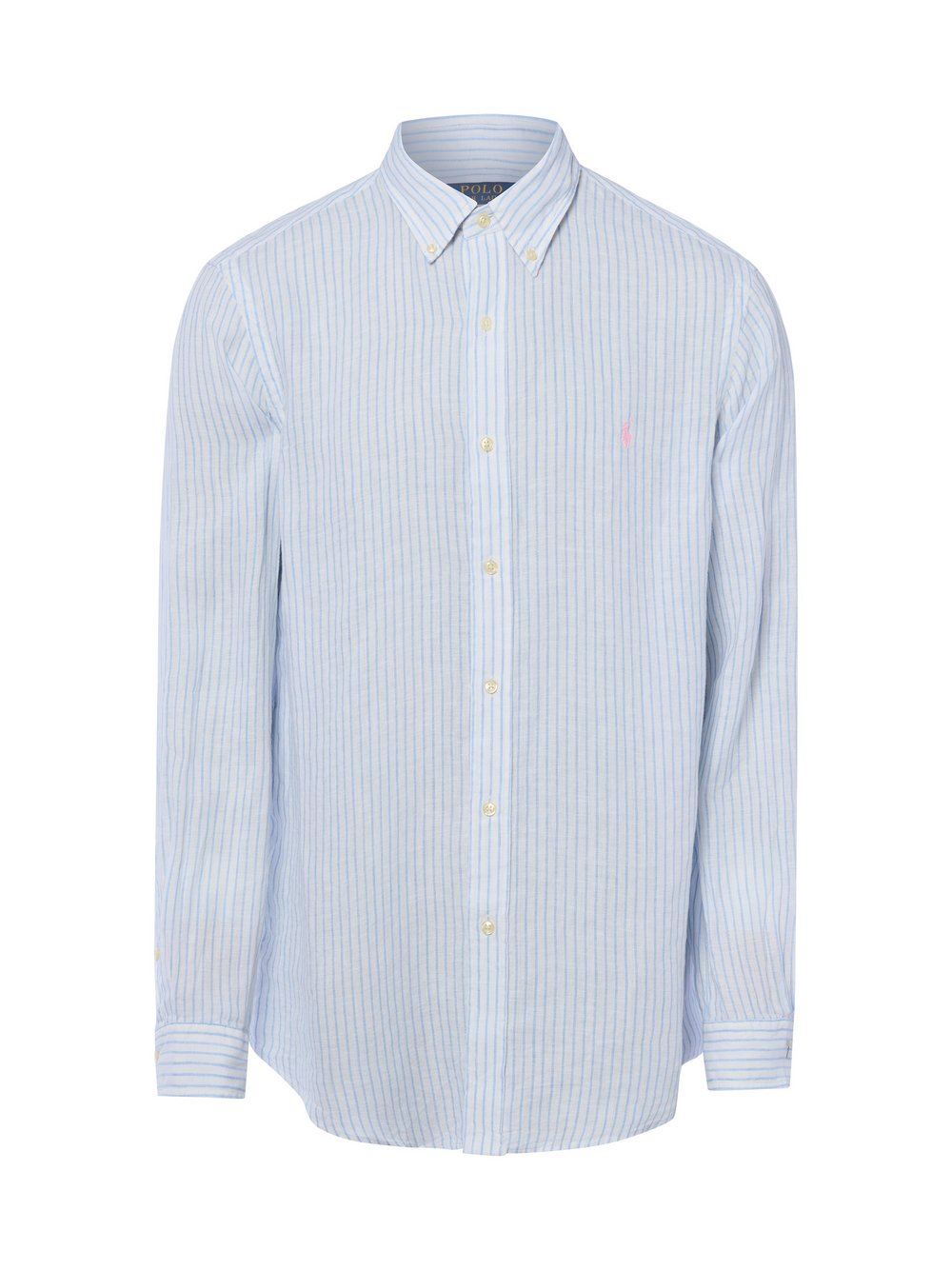 Polo Ralph Lauren Męska koszula lniana - Custom Fit Mężczyźni Modern Fit len biały, S