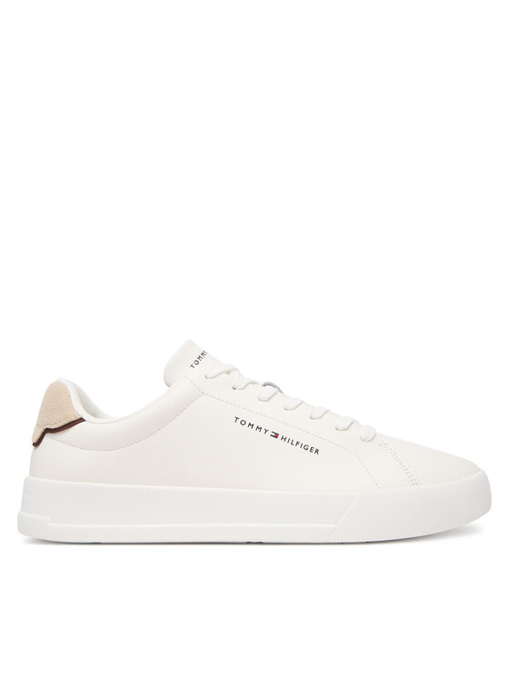 Tommy Hilfiger Sneakersy Th Court Lth Detail Ess FM0FM05367 Biały