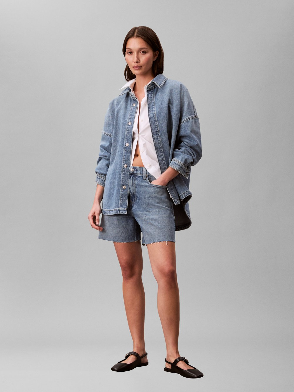Calvin Klein Jeans Damska bluzka dżinsowa Kobiety Bawełna niebieski, S