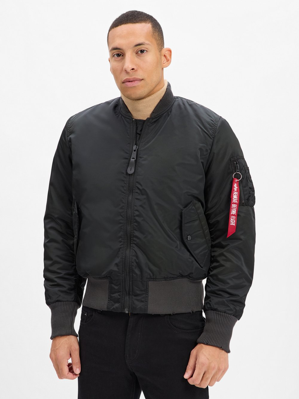 Alpha Industries Męska kurtka bomber - Distressed Mężczyźni czarny, L