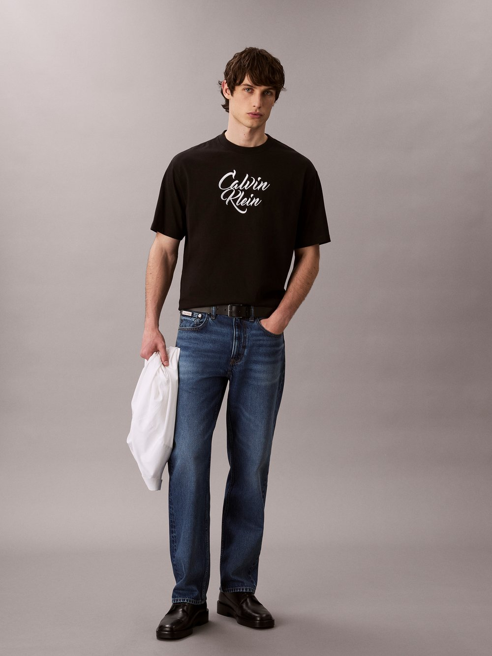 Calvin Klein Jeans Koszulka męska Mężczyźni Bawełna czarny, L