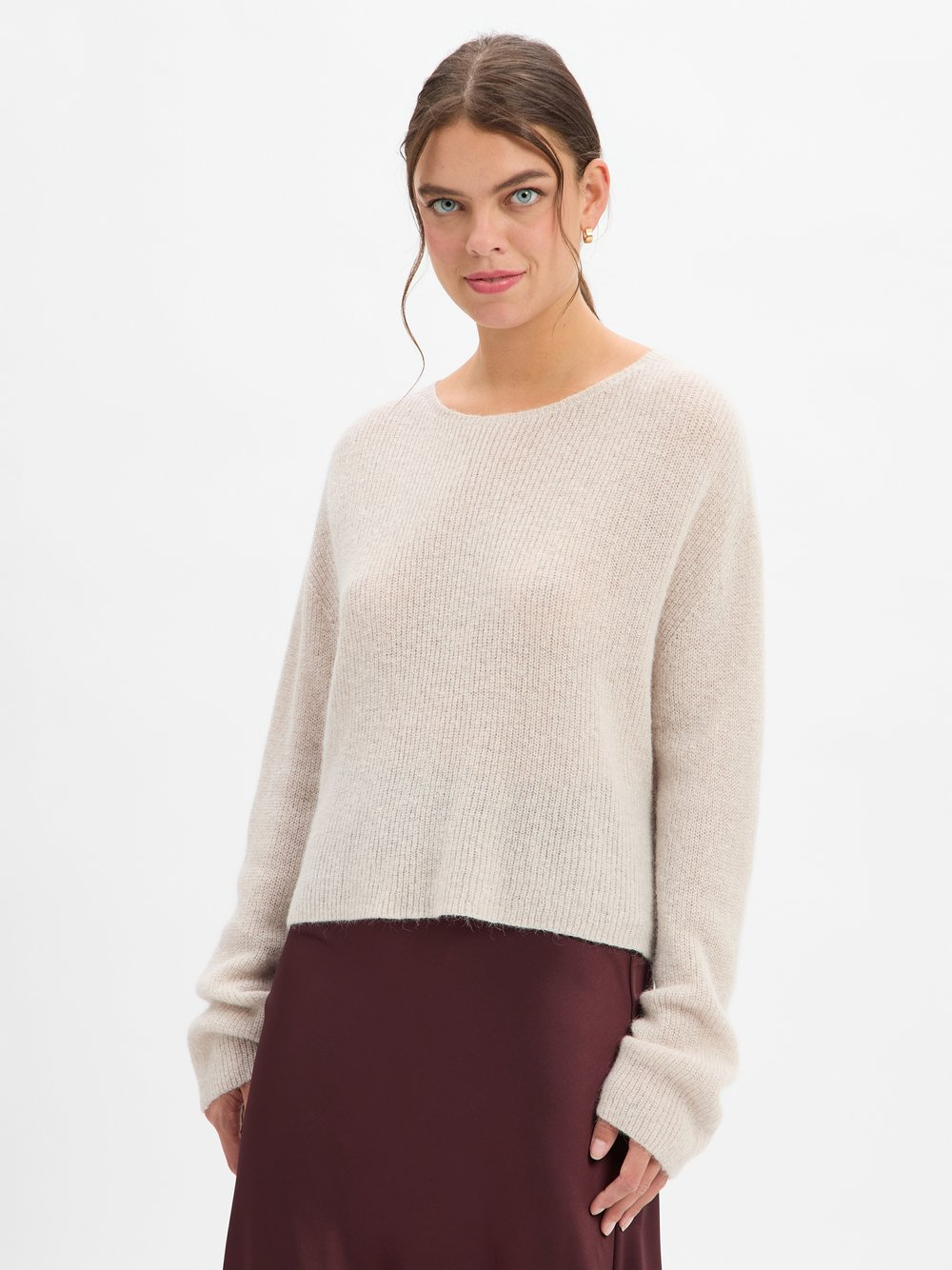Drykorn Damski sweter z dzianiny z alpaką - Imeny Kobiety Wełna brązowy, L