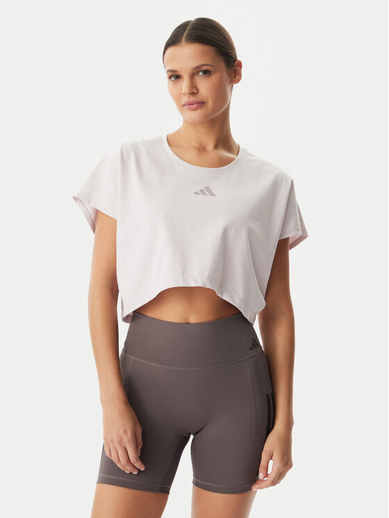 adidas T-Shirt Power Workout KE8052 Fioletowy Loose Fit
