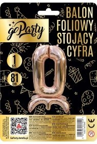 Balon foliowy stojący 0 rose gold