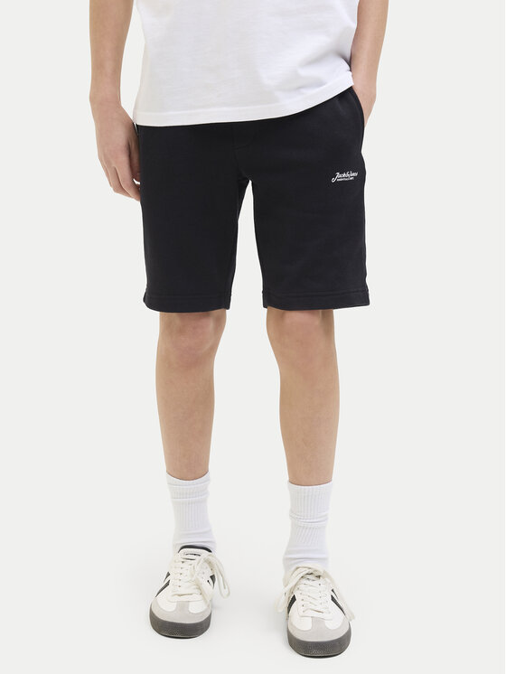 Jack & Jones Junior Szorty sportowe Gordon 12270663 Czarny Slim Fit