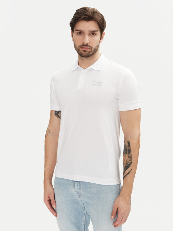 EA7 Emporio Armani Polo 8NPF14 PJVQZ 0100 Biały Regular Fit