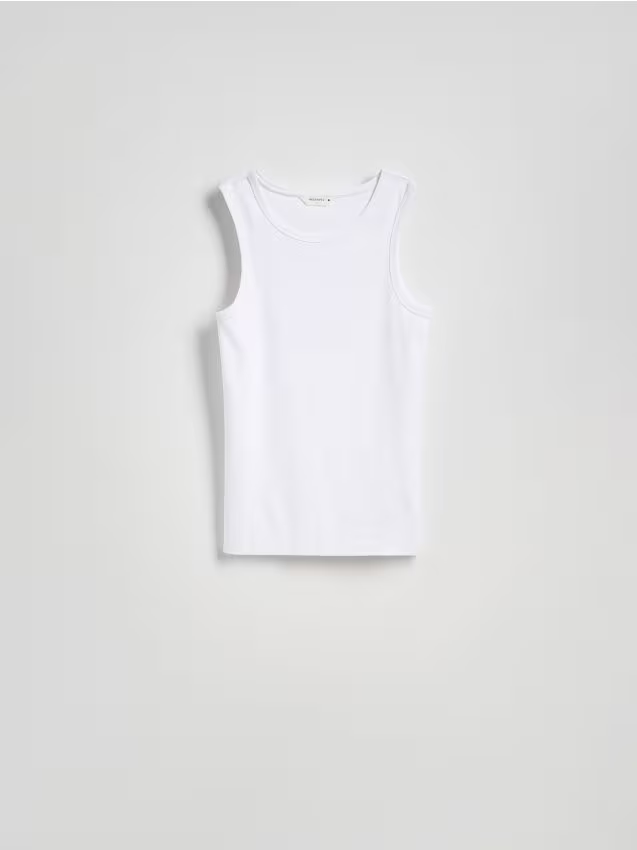 Reserved - Bawełniany tank top - biały