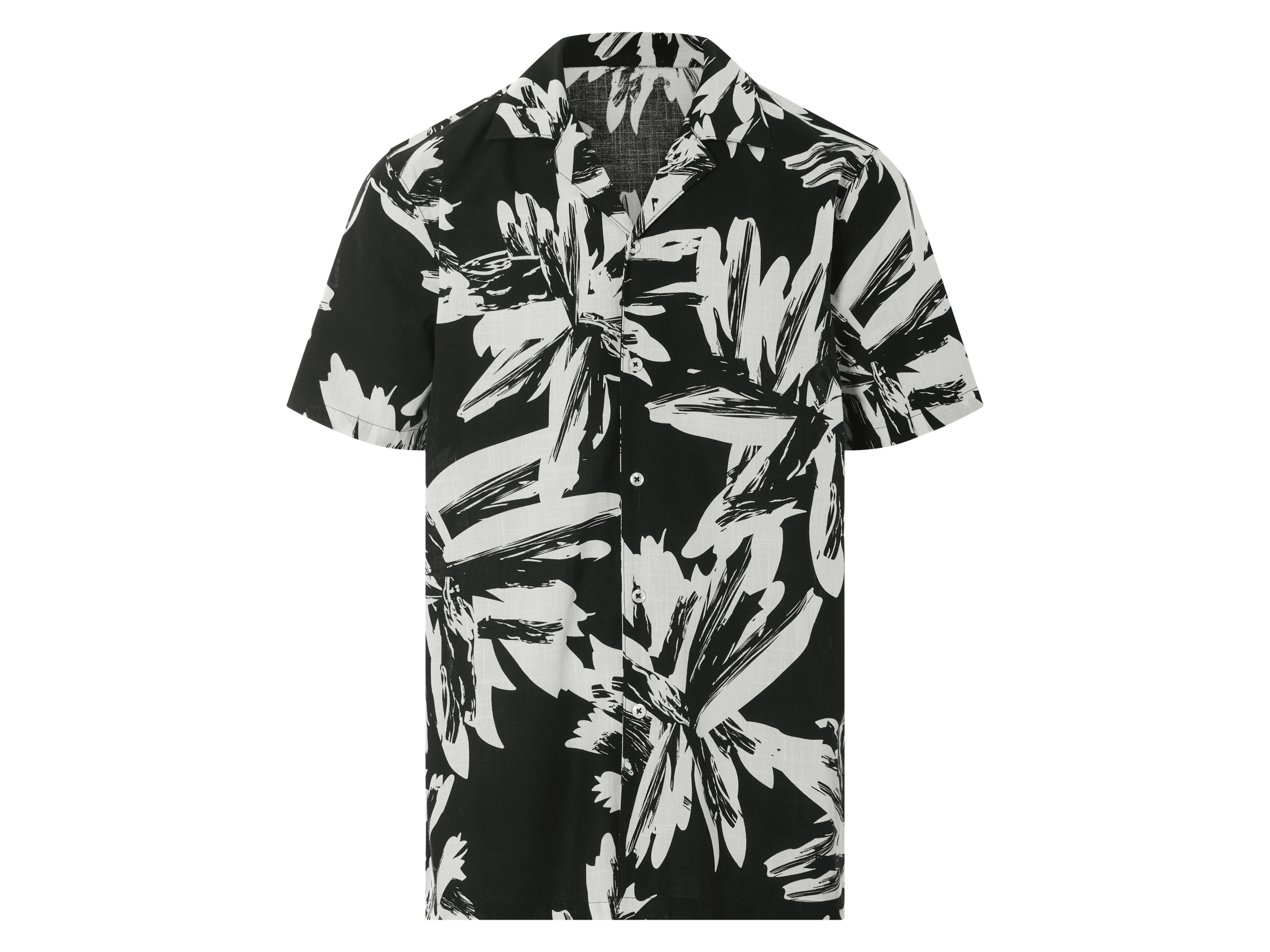 LIVERGY® Koszula męska z bawełny (Czarny / biały, S (37/38)) miniaturka