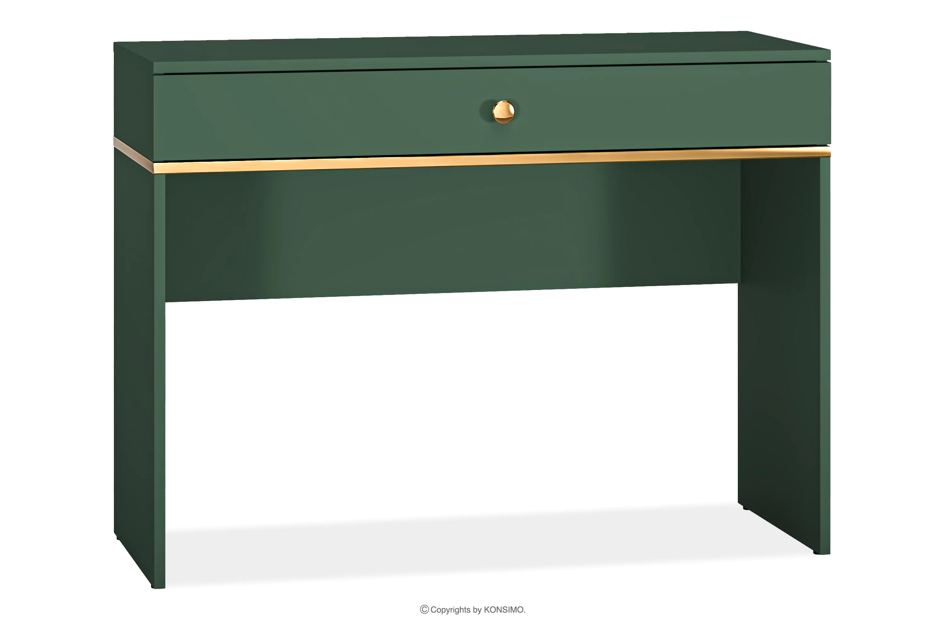 Eleganckie zielone biurko z szufladą ARICIA