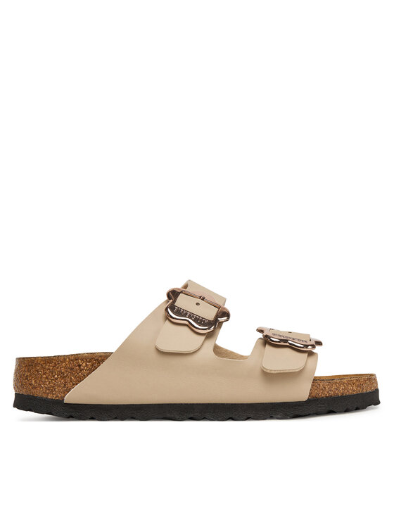 Birkenstock Klapki Arizona Flower Buckle Kids 1030419 D Écru