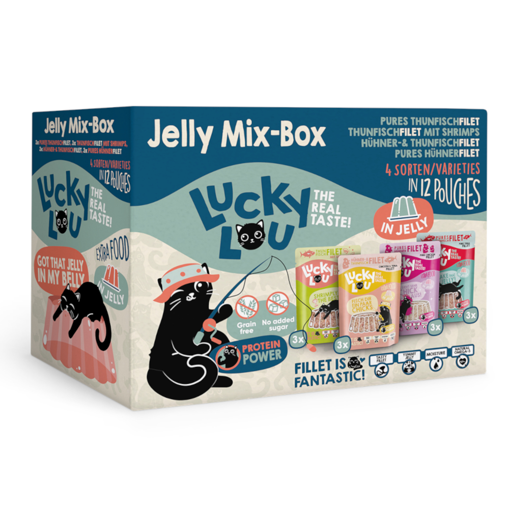 Lucky Lou Extra Food, 12 x 70 g - Pakiet mieszany w galarecie