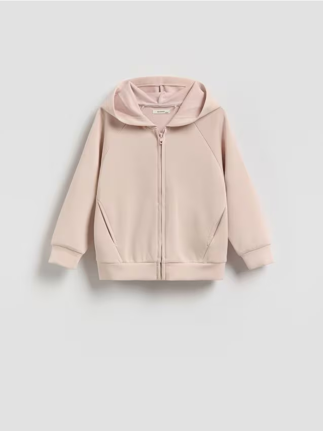 Reserved - Bluza z kapturem z modalem - brązowy