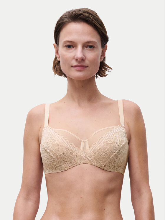 Chantelle Biustonosz z fiszbiną Floral Touch C94210 Beżowy
