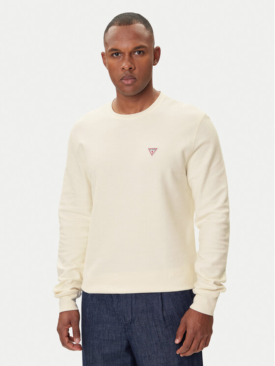 Guess Jeans Longsleeve M4BI77 KCII1 Écru Regular Fit