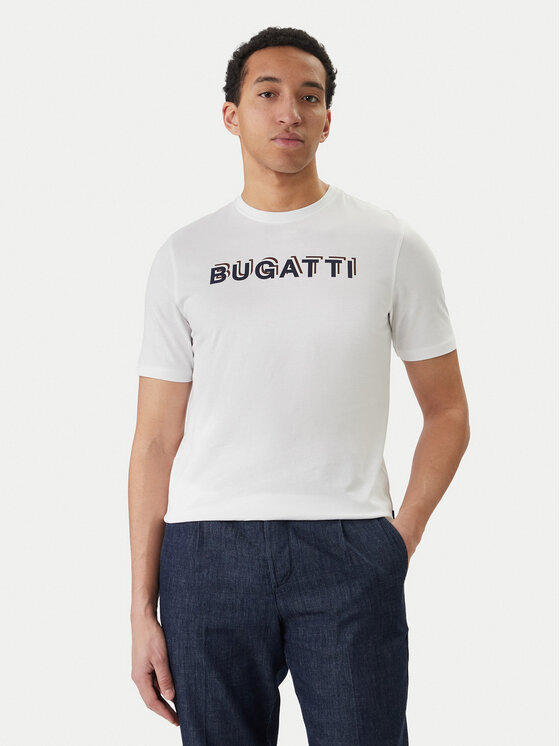 Bugatti T-Shirt 8350-75045C Biały Regular Fit