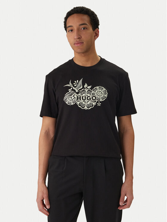 HUGO T-Shirt Dangen 50558415 Czarny Relaxed Fit