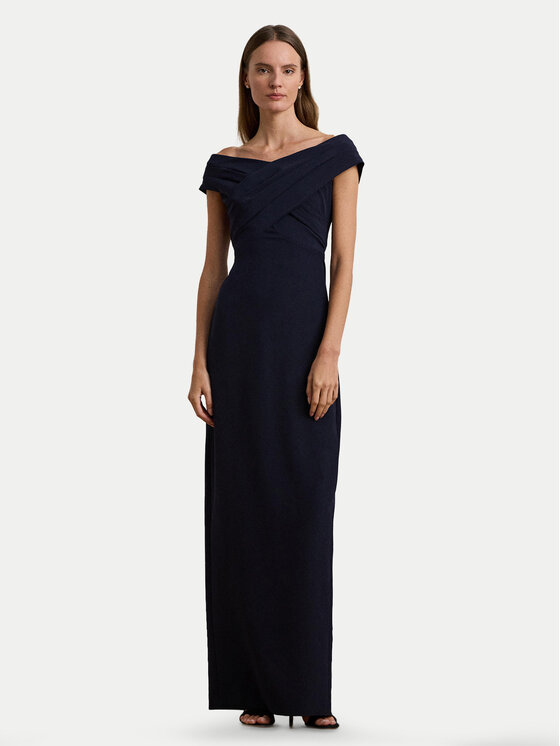 LAUREN RALPH LAUREN Sukienka wieczorowa 2,53936E+11 Granatowy Slim Fit