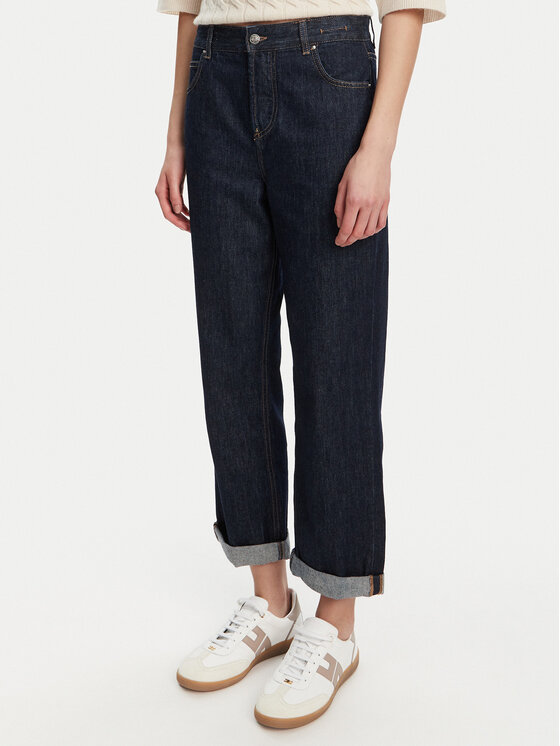 Marella Jeansy Tomboy 2523186074 Granatowy Loose Fit