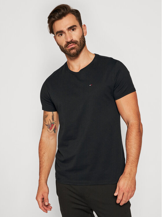 Tommy Jeans T-Shirt DM0DM04411 Czarny Slim Fit