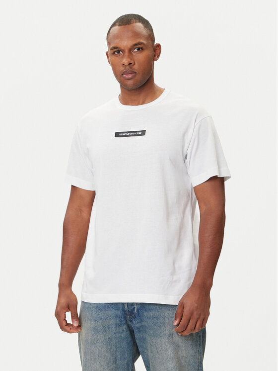 Versace Jeans Couture T-Shirt 79GAHT06 CJ00T Biały Regular Fit