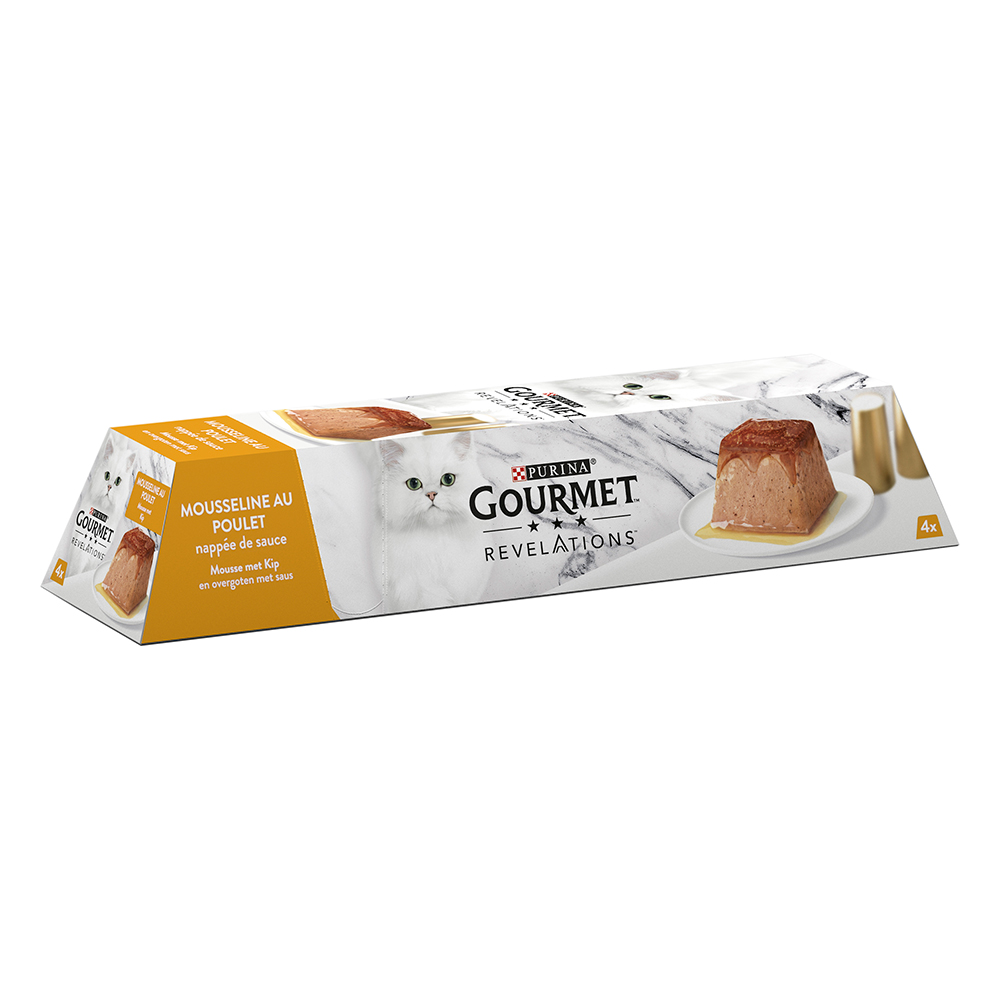 12 + 4 / 144 + 48 gratis! Gourmet Revelations, karma mokra, 16 x 57 g / 192 x 57 g - Mus, kurczak, 16 x 57 g