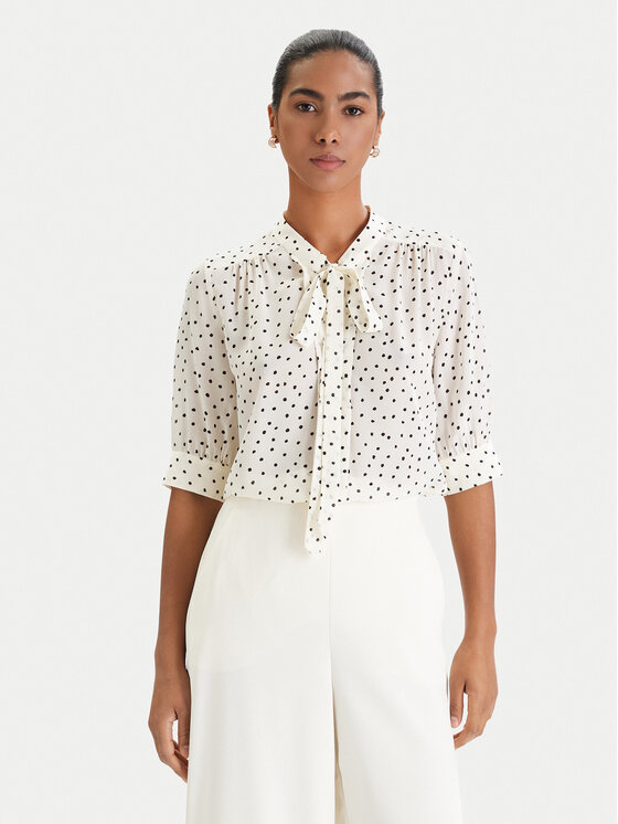 Luisa Spagnoli Bluzka Barcolana 543049 Écru Regular Fit