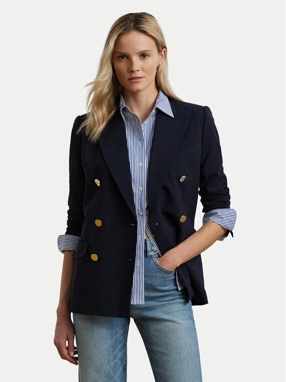 LAUREN RALPH LAUREN Marynarka 200911071001 Granatowy Straight Fit