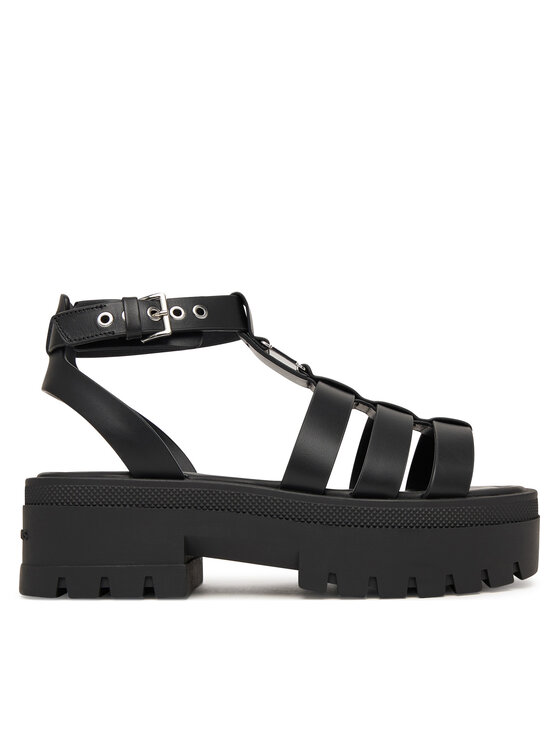 Tommy Jeans Sandały Tjw Fisherman Leather Max Sandal EN0EN02943 Czarny