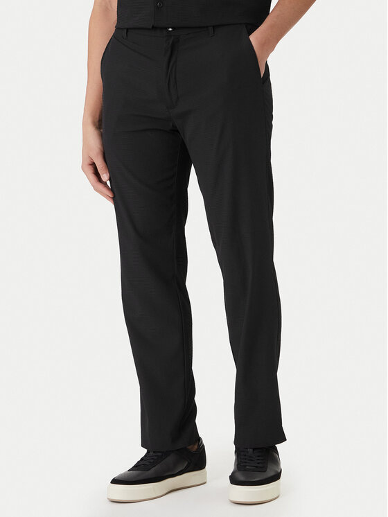 Calvin Klein Spodnie materiałowe LV04LF609G Czarny Straight Fit