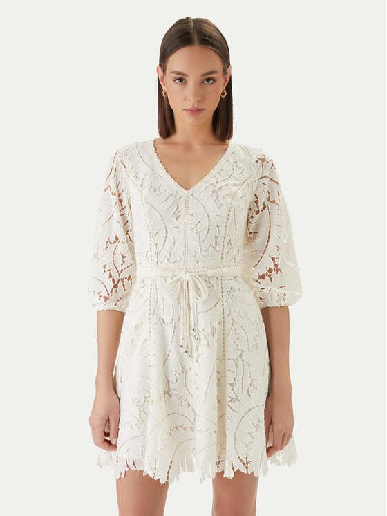 Guess Sukienka koktajlowa W6GK91 W2162 Biały Classic Fit