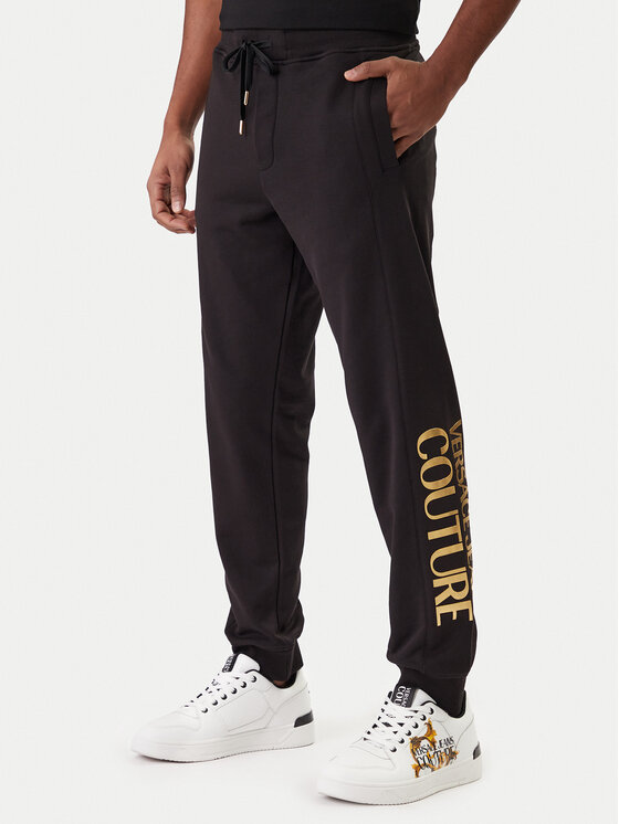 Versace Jeans Couture Spodnie dresowe 80GAAT00 CF01T Czarny Regular Fit