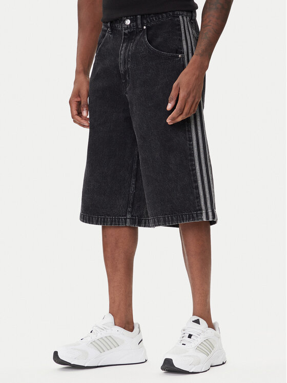 adidas Szorty jeansowe adicolor Denim Firebird JC6719 Czarny Loose Fit