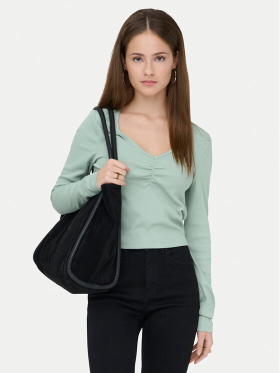 ONLY Bluzka Betty 15365756 Zielony Standard Fit