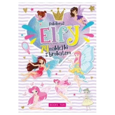 Pokoloruj elfy plus naklejki z brokatem