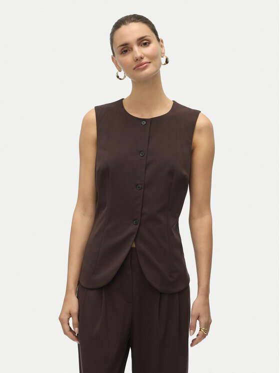 Vero Moda Kamizelka Sigga 10336320 Brązowy Regular Fit