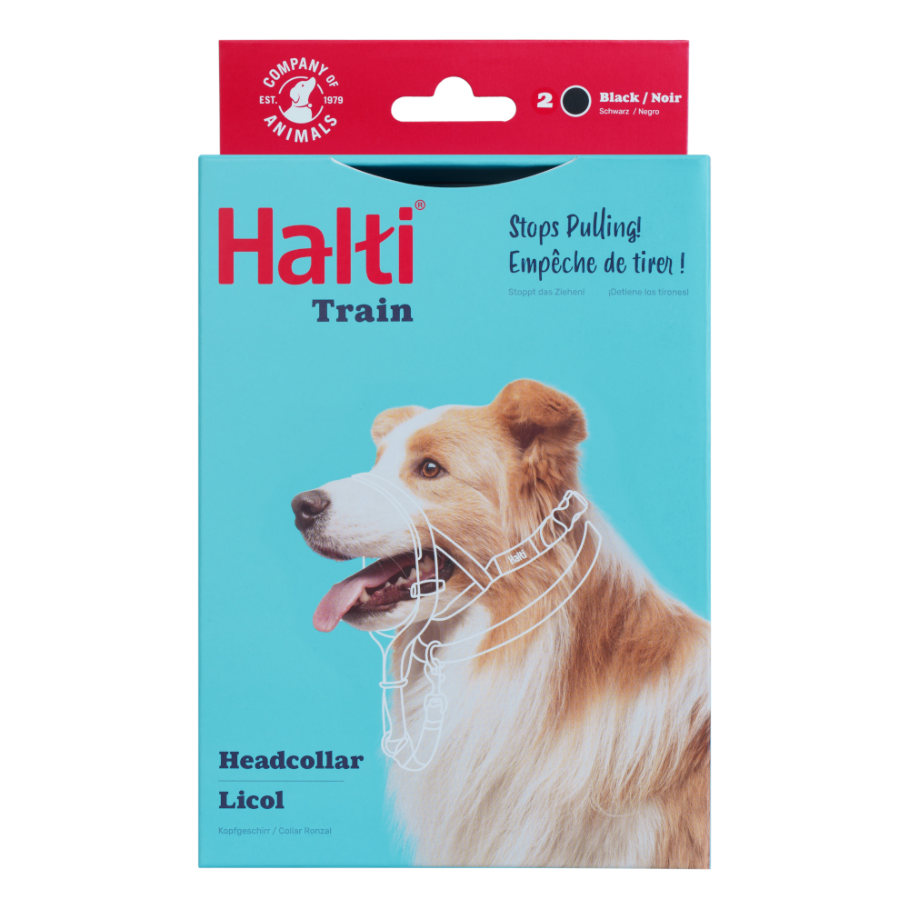 Halti uprząż treningowa na głowę dla psa, czarna - Rozmiar 2: beagle, border collie, pudel