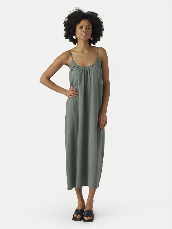 Vero Moda Sukienka letnia Luna 10286077 Zielony Regular Fit
