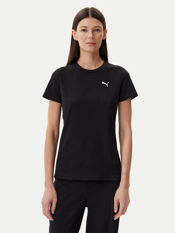 Puma T-Shirt Ess Elevated 685021 Czarny Slim Fit