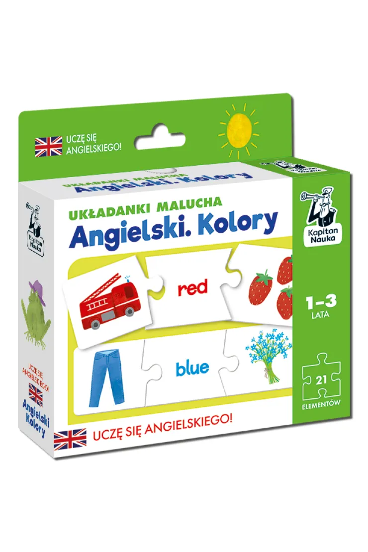 Kapitan Nauka. Układanki malucha. Angielski. Kolory 1-3 lata