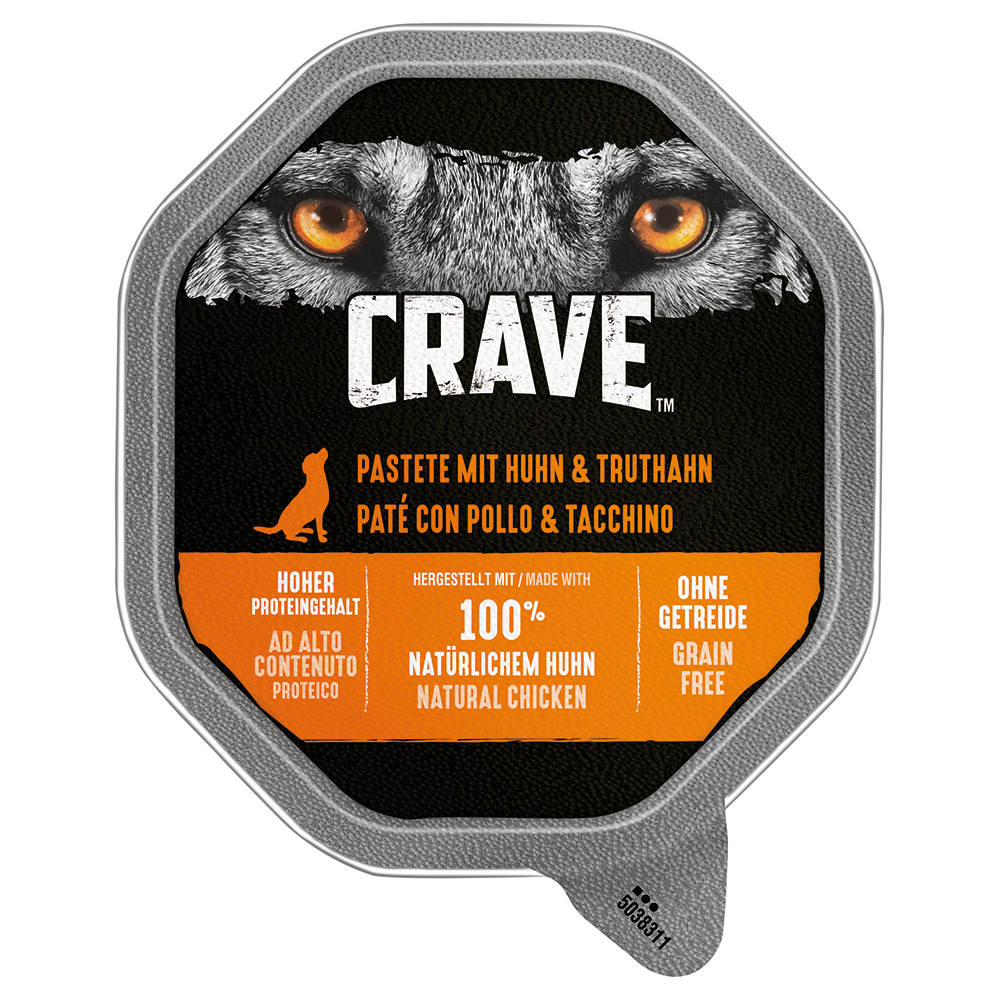 Crave Adult paszteciki dla psa, 10 x 150 g - Kurczak i indyk, 10 x 150 g