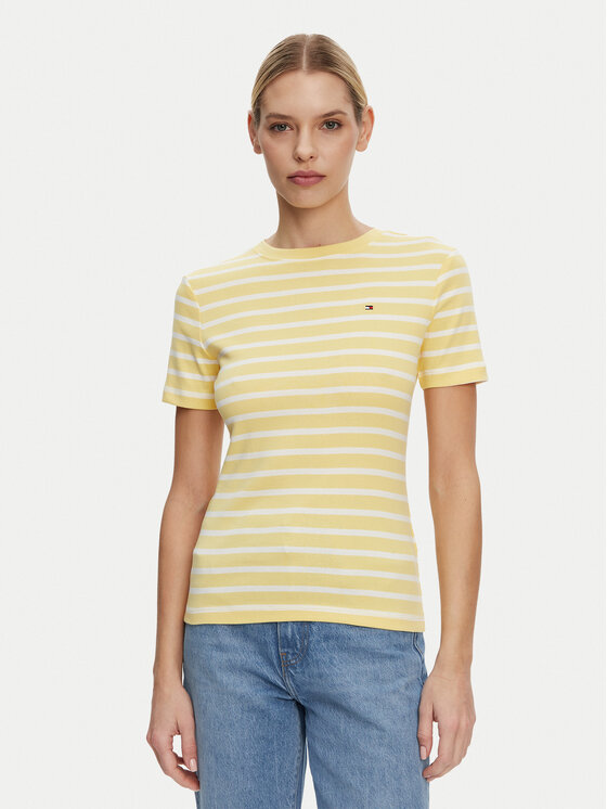 Tommy Hilfiger T-Shirt New Cody WW0WW40587 Żółty Slim Fit
