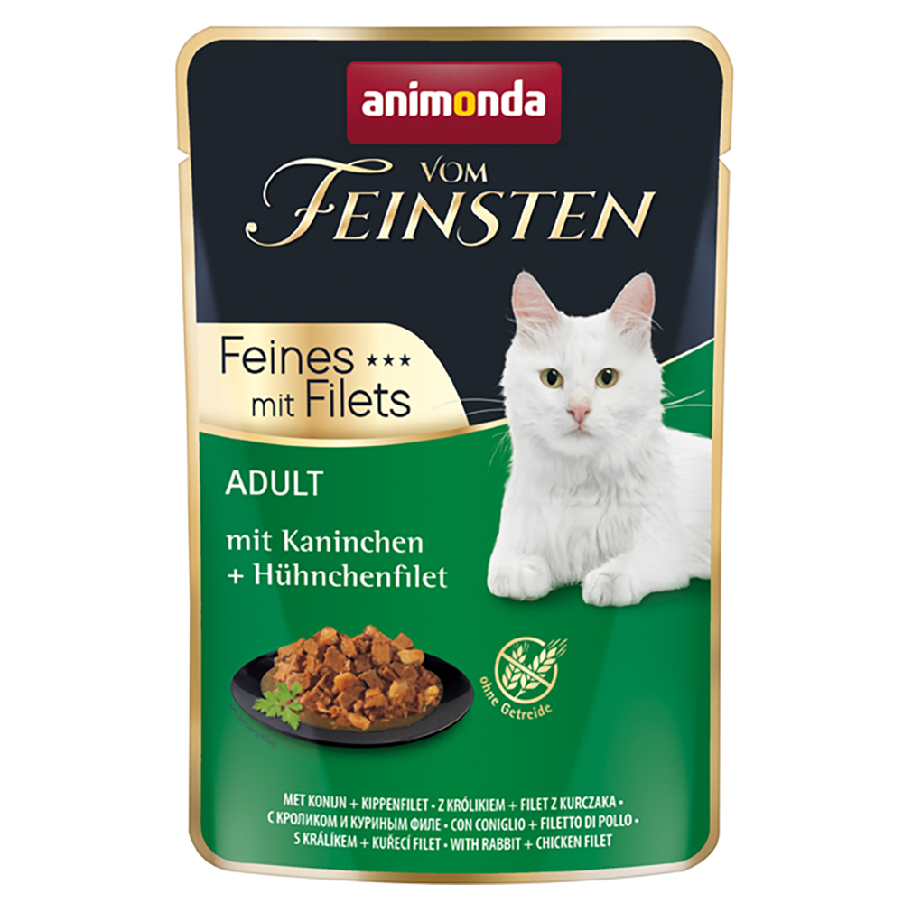 animonda vom Feinsten Adult, 18 x 85 g - Z królikiem i filetem z kurczaka