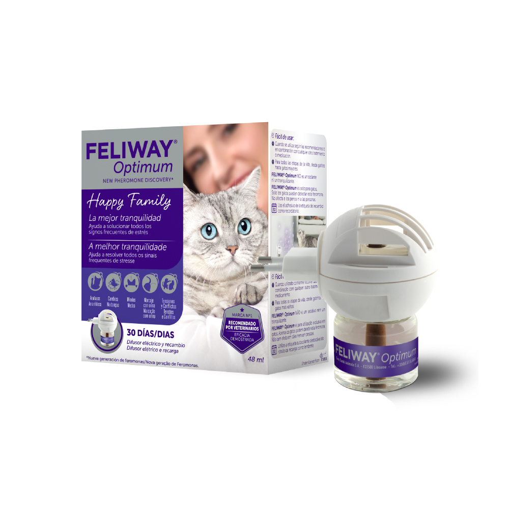 Feliway® Optimum dyfuzor antystresowy dla kota - Zestaw startowy: dyfuzor z feromonami na 30 dni, 48 ml