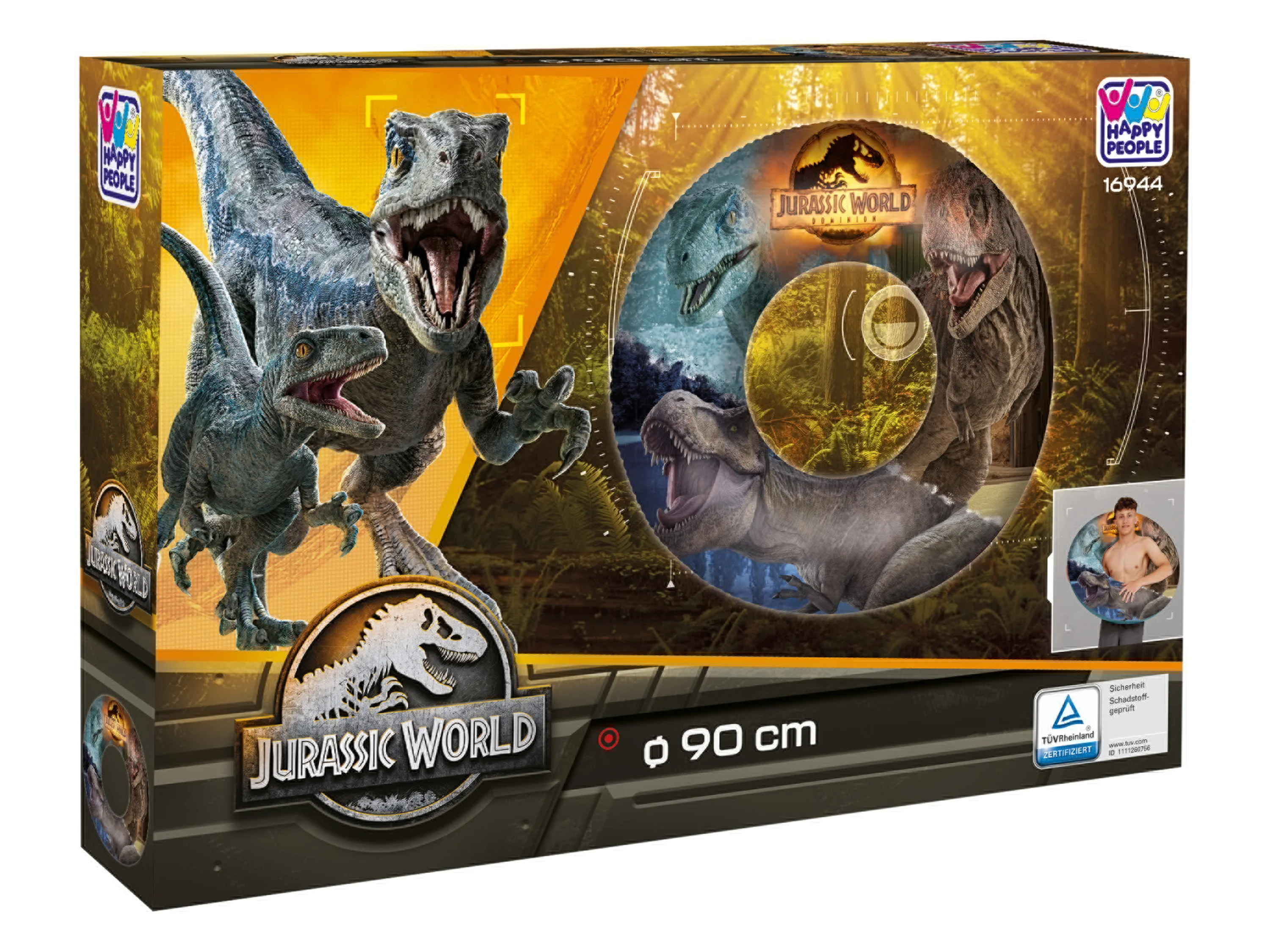 Jurassic World Koło do pływania z wzorami dinozaurów, 90 cm miniaturka